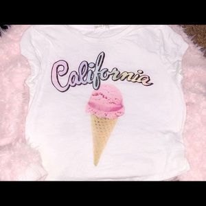 crop top that says California with and ice cream